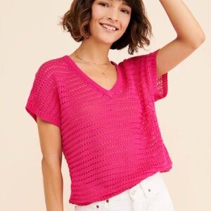 NWT $168 Nation Pink Slouchy Sweater Size Large